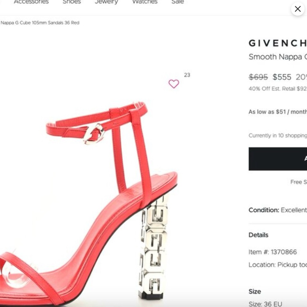 Givenchy Red Heels with Silver Accents